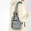 Men's Waterproof Chest Bag Multifunction Oxford Crossbody Shoulder Bag Messenger Travel Pack with A Headphone Wire Access Hole
