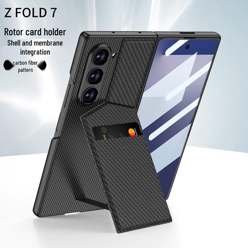 

Samsung Z Fold7 Protective Case with Card Holder Stand & Leather Film SM-Fold7