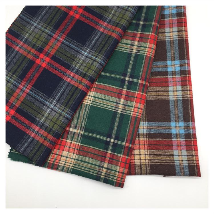 Red and Green Plaid Brushed Polyester Cotton Fabric for Christmas - Shirt, Dress, Tablecloth