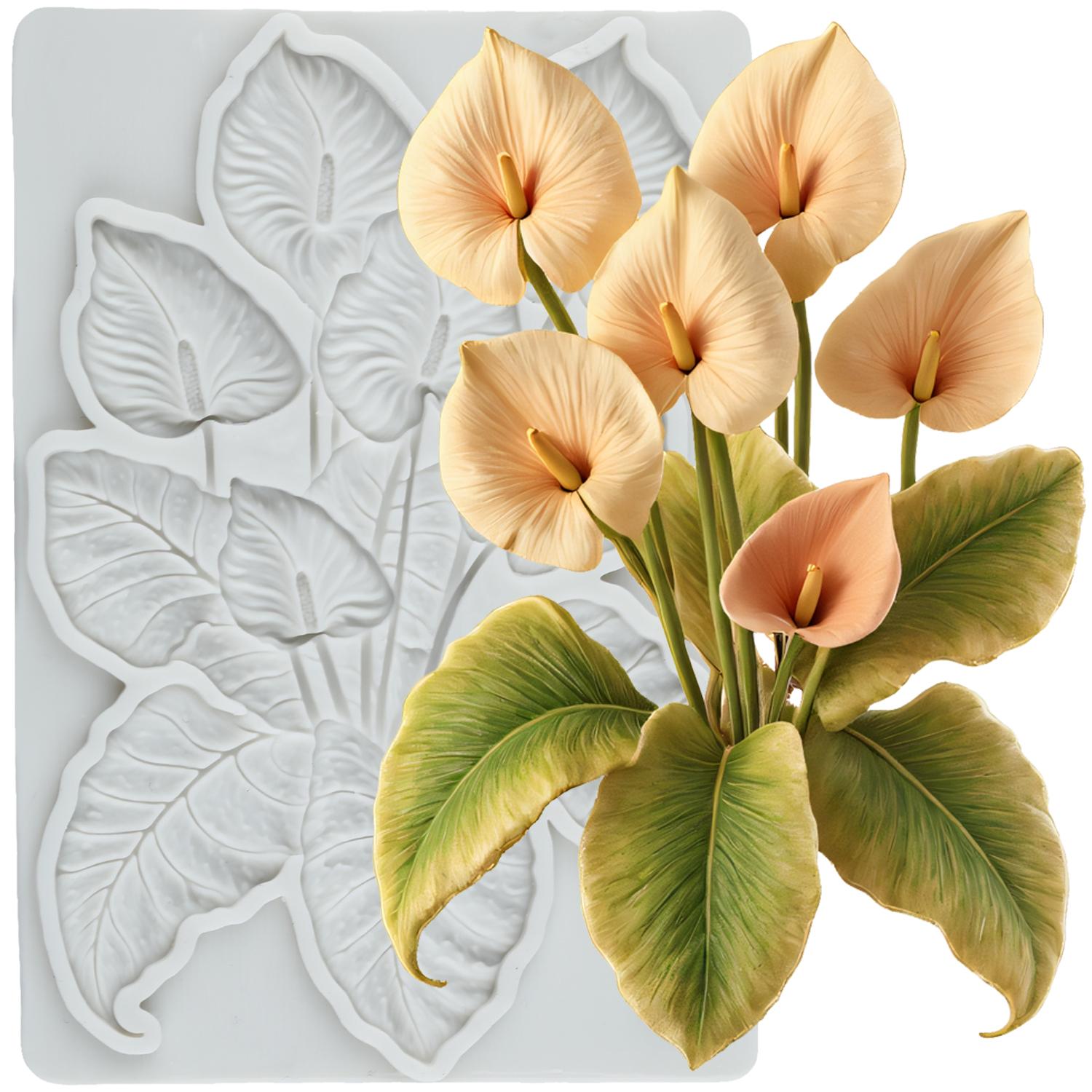 

Силиконовая форма Цветок Лист Роза Маргаритка Гибискус Цветок Лист Формы для мастики Инструменты для украшения торта Топпер для кекса Конфета Смола Глина Шоколад Форма для гампасты серый