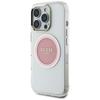 Guess Iml Metal Colored Circle Case Classic Logo Magsafe For iPhone 16 Pro Pink