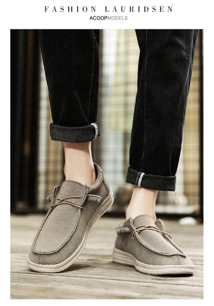 Mocassini da Uomo in Tela Extra Large - Slip-on Casual per Tendenze Transfrontaliere.