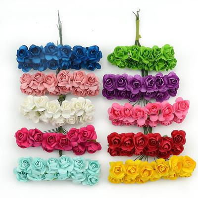 144ks Mini papírové Růže Kytice Umělé na svatbu Domácí dekorace Scrapbooking DIY věnec