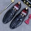 New 2024 Cool Summer Breathable Genuine Leather Slip On Shoes Men Casual Soft Light Lazy Shoes Men Slip-On Woven Loafer Shoes