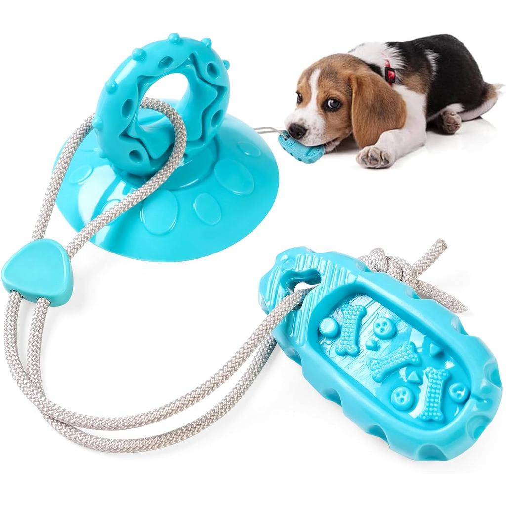 New Dog Chew Toys for AggressiveChewersUnbreakable TPR Rubber Chew ToyswithSuction Cupsand Easy To CleanSmall DogTooth ExtractionToys for DentalHealth