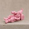 3D Printed Drunken Gnome Figurine, Lying Drinking Dwarf Statue, Matte Pink Decor Ornament with Clear Texture, Stable Base for Garden Flower Pot Desk