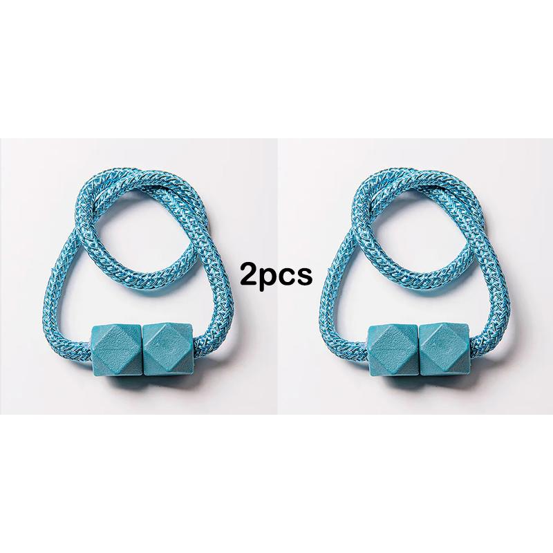 2 ks Podvazky na závěsy se silným magnetem, design z tlustého lana, ložnice, obývací pokoj, kuchyně, odolný plast, bytový doplněk