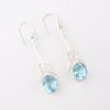 Sky Blue Topaz Gemstone 925 Sterling Silver Jewelry Handmade Hook Earrings 1.76" EE-171-8