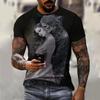 Summer Men's Casual Fashion Creative Casual Daily T-shirt Loose Casual T-shirt 3D Digital Color Printed T-shirt