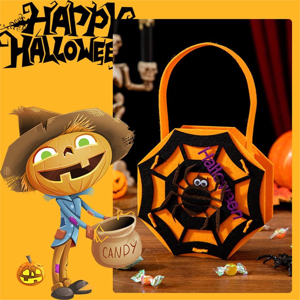 Halloween Pumpkin Children's Hand-held Candy Bag Kindergarten Gift Arrangement Scene Asking For Candy Bag Props Small Gift
