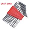 8dílné sady Vysoce kvalitní krátký/dlouhý styl Šestihranný šroub s plochou hlavou Ruční nářadí typu L Nový poniklovaný kalený ocelový imbusový klíč