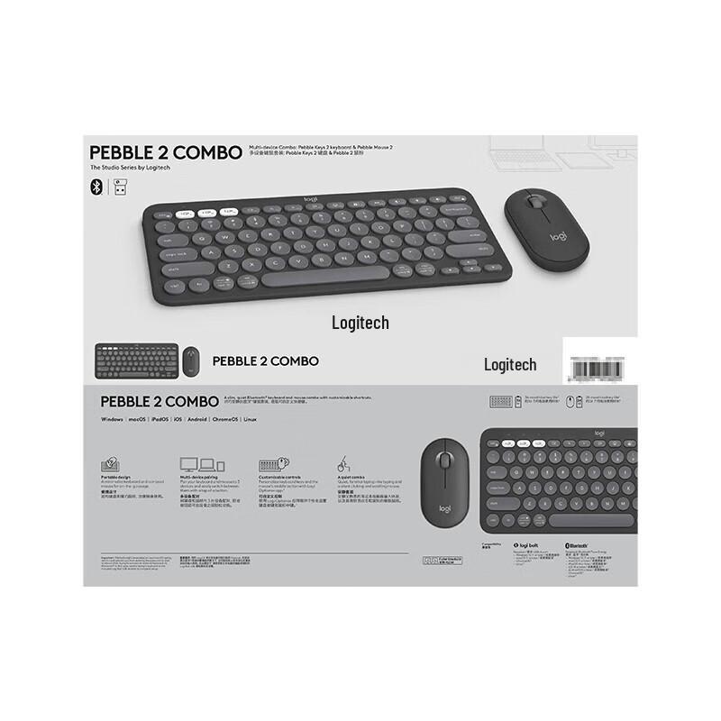 Logitech Pebble Wireless Bluetooth Keyboard K380 & Mouse Combo