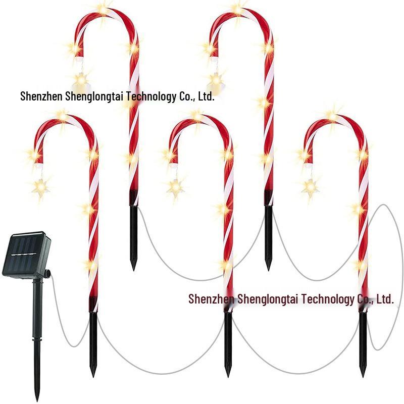 Candy Cane Solar LED Christmas Garden Lights - Plug-Free Outdoor Decor