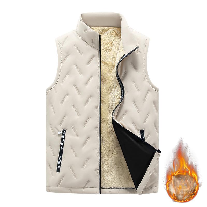 Vest Men's Autumn and Winter New Loose Velvet Thickened Warm Lamb Velvet Vest Outdoor Fashion Vest Jacket