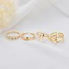 Adjustable Gold-Plated Zircon Ring - European & American Style, Perfect for Weddings or DIY Jewelry Accessories