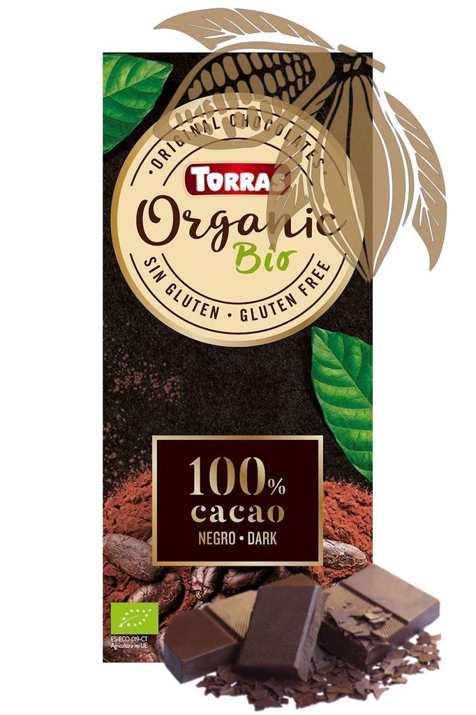 Bio hořká čokoláda 100% kakaa Bez přidaného cukru 100g - Torras