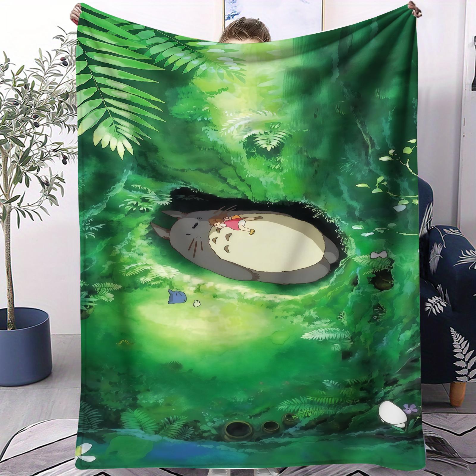 My Neighbor Totoro Themed Blanket All Season Soft Anti Pilling Comfortable For Bed Bedroom Dorm Sofa Lunch Camping Long Use Gift 70x100cm