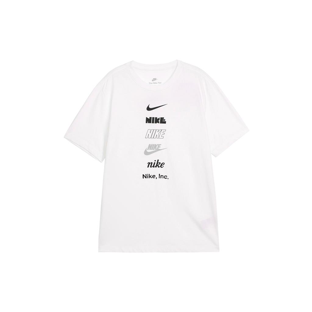 Nike Alphabet Logo Print Pullover Crew Neck T-Shirt Men Tops White DZ2876-100
