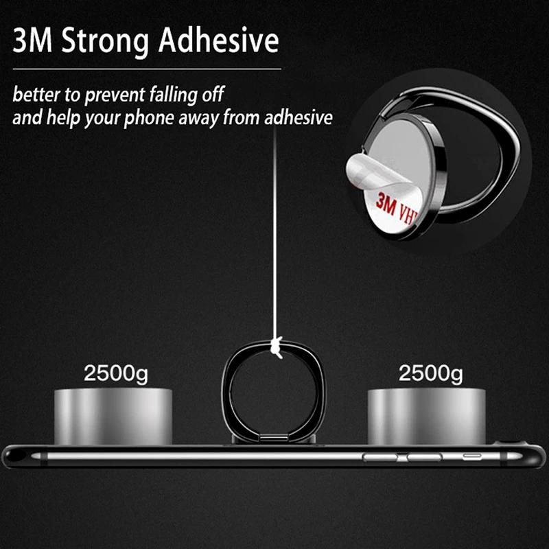 Universal Finger Ring Phone Holder On Mobile Phone for Xiaomi Huawei Honor Plating Adhesive 360 Rotatable Holder Stand Bracket