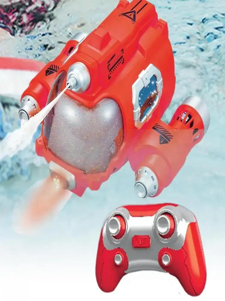 RC-Tauchboot mit Wasserpistole Fernbedienungsboote für Pool Badewanne Wasserspielzeug RC-Schiff 360-Grad-Drehung Schiff Sprüht Wasser Kinder