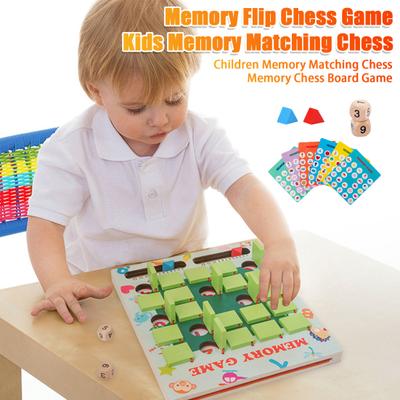 Juego de ajedrez de memoria para niños con 6 cartas. Juego de tablero de ajedrez de memoria invertida.