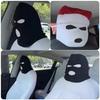 2pcs 3 Hole Car Seat Headrest Full Face Cover Ski Mask Hat Anti-dust Protection Seat Funny Car Headrest Cover Car Accessories