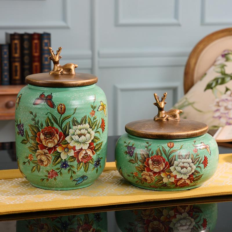 Ceramics Storage Tea Pot Jar Spice Bottle Home Desktop Candy Jars Storage Box Organizer Modern Home Decor