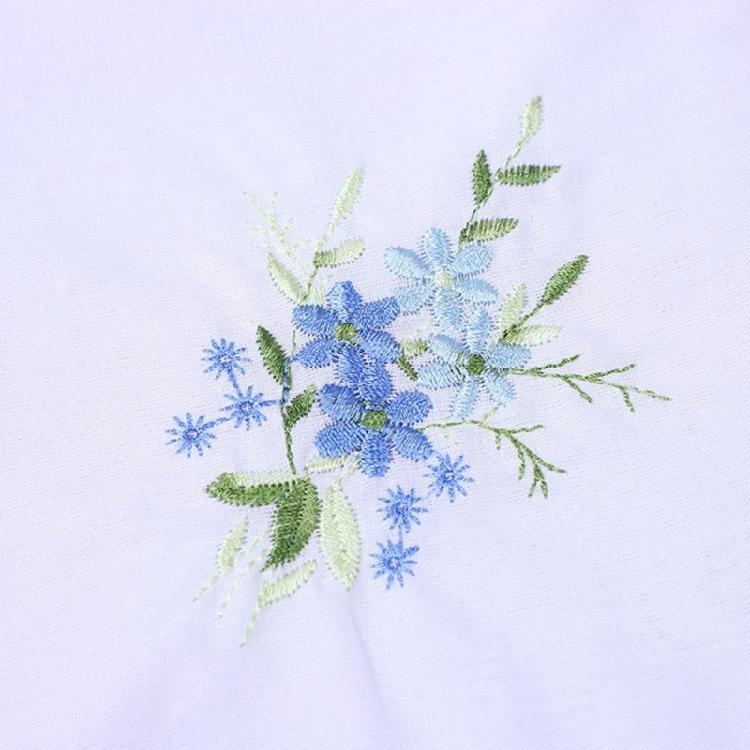 Lightweight Handkerchief Washable Chest Towel Embroidery Flower Hankie Pocket Square 28x28cm for Girl Traveling Shopping