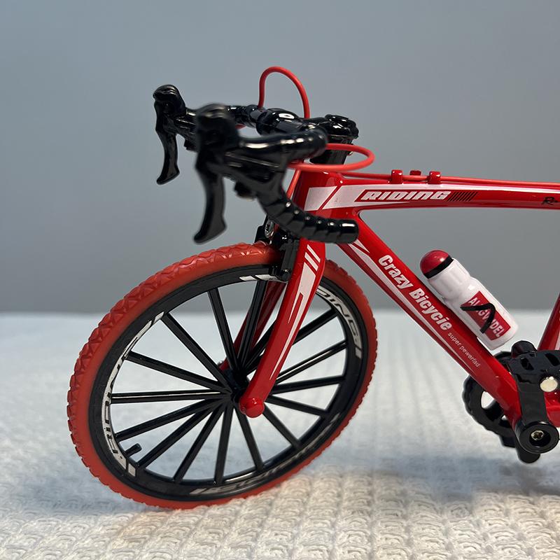 1:8 Mini Model Alloy Bicycle Diecast 19cm Metal Finger Adult Red Mini Bike Simulation Collection Gifts Toys Girls 14+