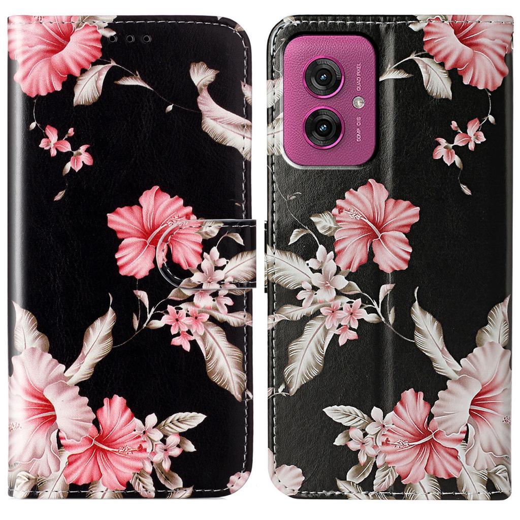 For Motorola Moto G55 5G Case Pattern PU Leather Flip Phone Cover