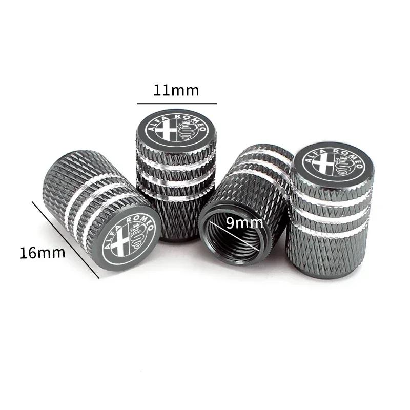 Car Stickers For Alfa Romeo 4PCS Metal Wheel Valve Stem Caps Tire Air Cover for Alfa Romeo Spider 147 155 156 159 Giulia Mito St