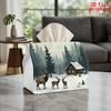1pc Snow House & Deer Tissue Box with Deer Pattern - Reusable Napkin Dispenser Suitable for Kitchen, Farmhouse Table Decor, Winter Deer Storage Box, T
