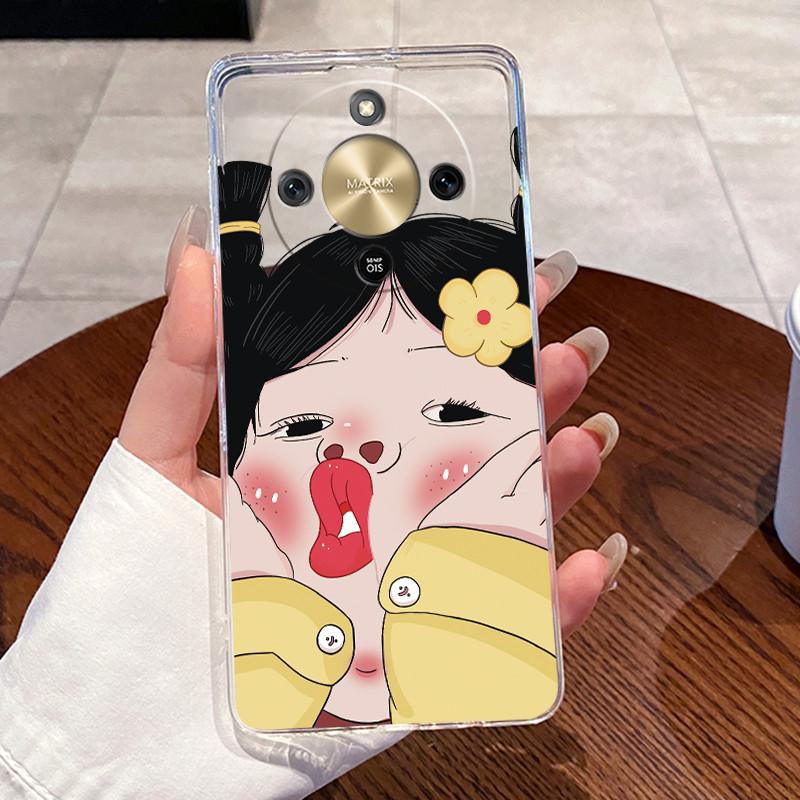 Casing For Honor X9d Case 5G Aesthetic Fashion Cute Cat Cartoon Soft Silicone Back Cover HonorX9d X 9d 5G Transparent Phone Case