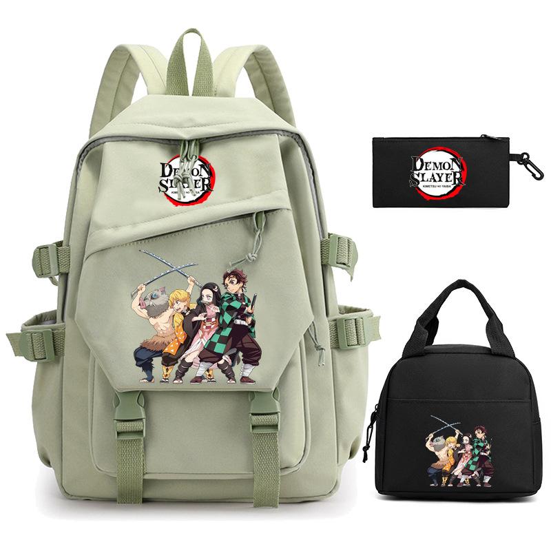 Ghost Extermination Surrounding Animation Schoolbag Trend Primary And Secondary School Students Leisure Backpack College Meal Bag Pencil Bag Set