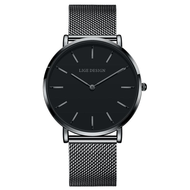 LIGE NEW TOP Elegant Women's Watches Fashion Simple Ladies Watches Quartz Waterproof Watches for Women Relogio Feminino+BOX