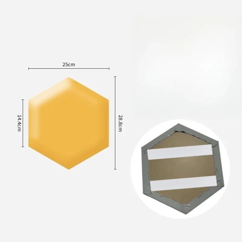 1pc Hexagonal 3D Wall Stickers Upholstered Wall Panels Anti-collision Peel and Stick Headboard Self Adhesive Leather Soft Bag