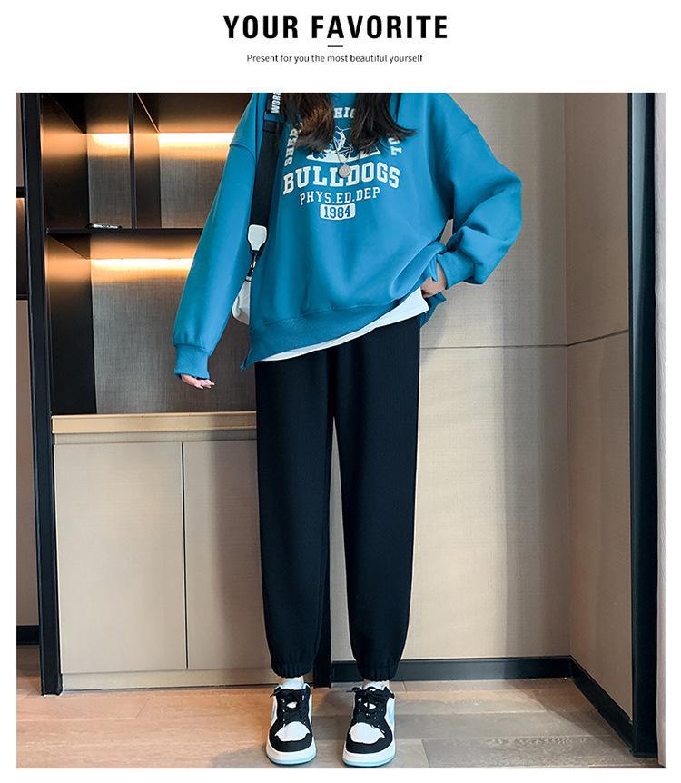 Übergröße Fleecegefütterte Waffelstrick-Jogginghose für Damen - Schlankmachende, vielseitige Harem-Sweathose für Herbst/Winter.