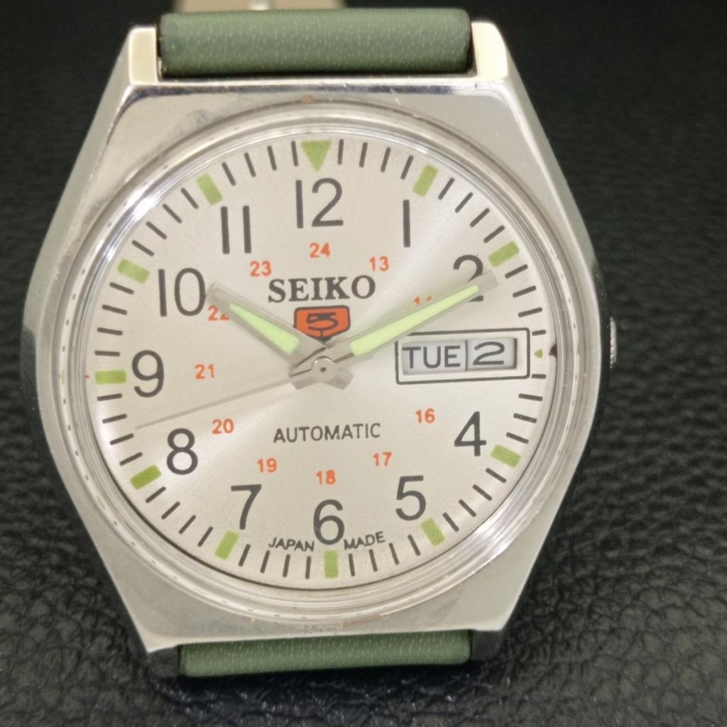 SEIKO 5 AUTOMATIC JAPAN MENS 6309A VINTAGE SILVER COLOR DIAL WATCH a701228-5 R206a-a701228