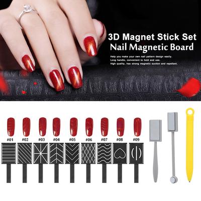 12 Pieces 3D Magnet Stick Set Magnetic Cat Eye Pen Drawing Vertical Stick For UV Gel Polish Magical N