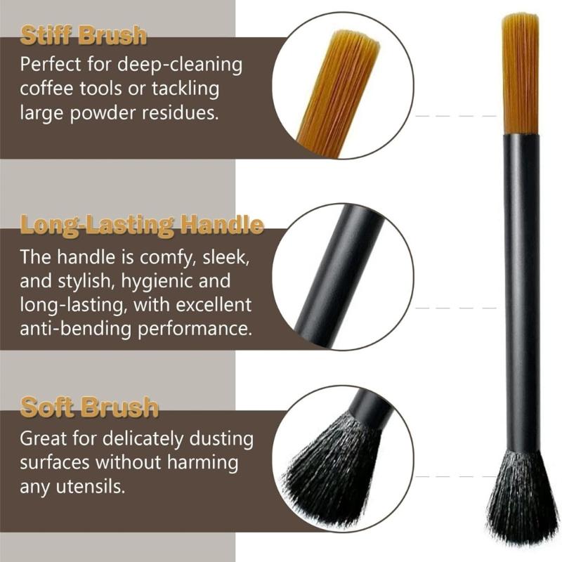 4PCS Coffee Grinder Brush Set with Nylon Bristles Cleaning Accessories Suitable for Cleaning Brew Head and Drip Tool