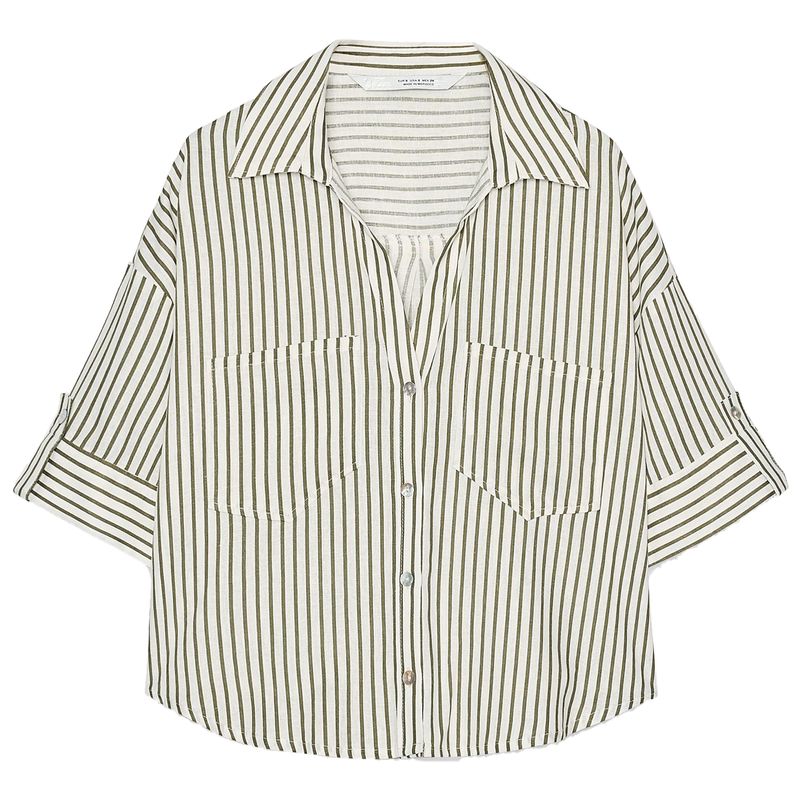 Zaprha 2025 New Arrival French Style Temperament Linen Blended Lapel T-shirt Shory Style Casual Shirt Female 2187813