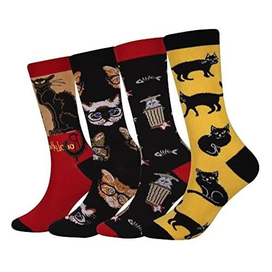 Cansok Mens Socks Footwear Animal Pattern Casual Cotton Set