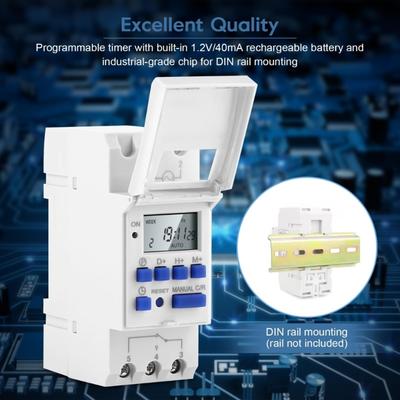 Digital LCD Weekly Programmable Digital Timer Switches 16 ON and OFF Timer Time Control Switches for Controlling Street Lamp