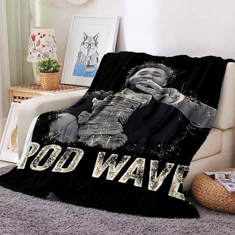 HOT Rod Wave 3D Print Rapper Star Soft Plush Blanket,Flannel Throw Blanket for Living Room Bedroom Picnic Bed Sofa Cover