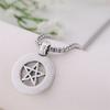 Vintage Pentagram Pendant Necklace for Men Stainless Steel Jewish Star Religious Jewelry Gift