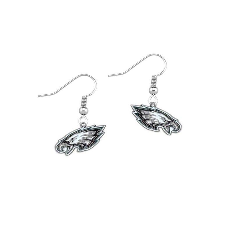 Steelers Heart Pendant Earrings With Crystals For Football Fans Women Jewelry
