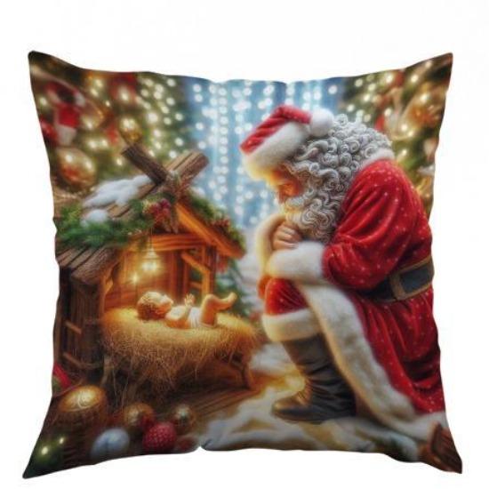 Funda de Almohada Poliéster Funda de Cojín Sofá Decorativa Funda de Almohada Nórdica Simple Moderna Vacaciones de Navidad