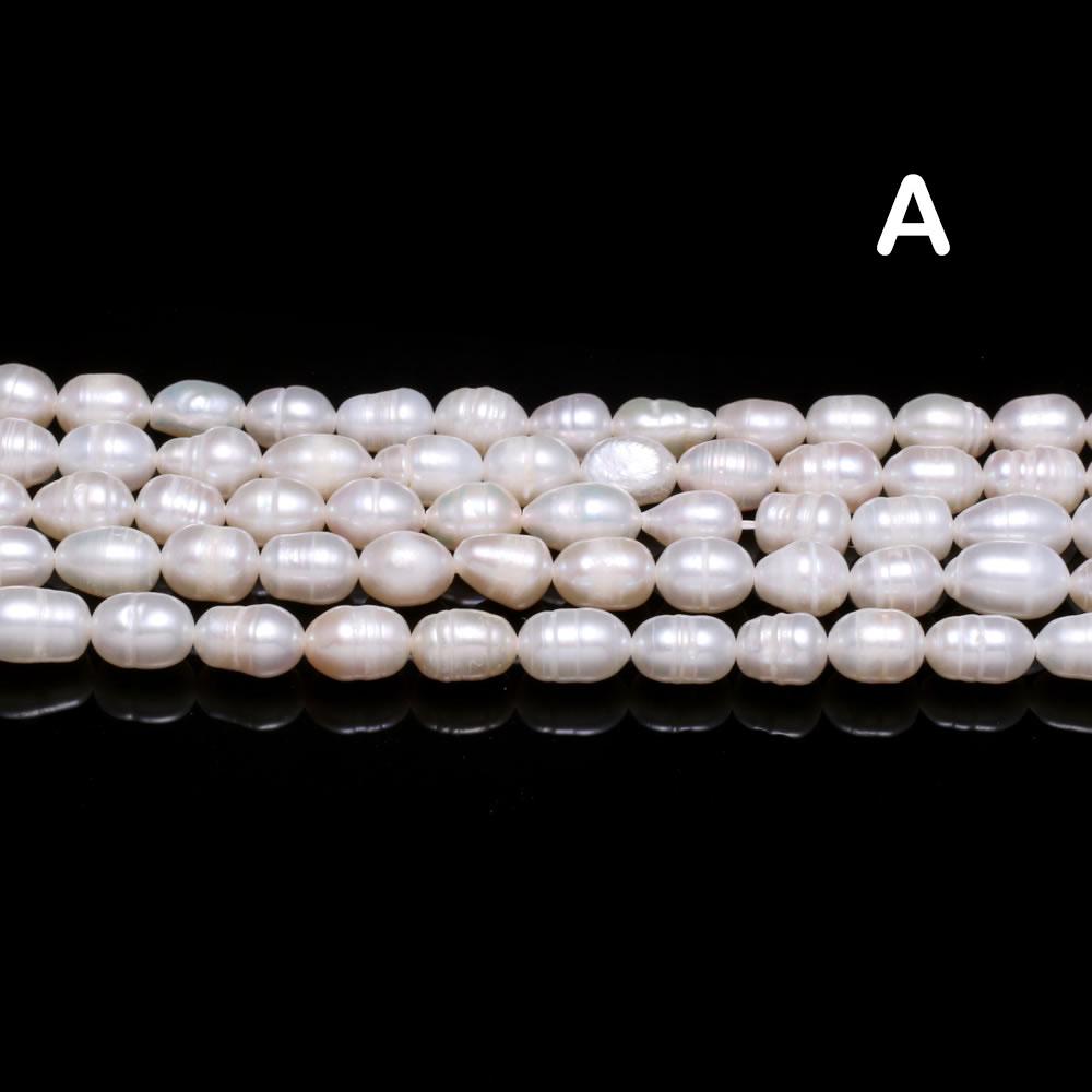 1String, White Natural Freshwater Pearls, 6-7mm, Handmade Rice Pearl Beads for Jewelry Making DIY, Cheapest Items Available 36cm 1String/6-7mm-36cm-A белый