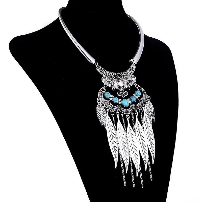 Fashion Jewelry Leaf Tassel Vintage Necklaces and Pendants New Necklaces Collars Bohemian Necklace Accessories