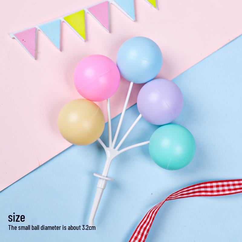 Retro Colorful Balloon Cake Toppers - Large Round for Children's Birthday Dessert Table